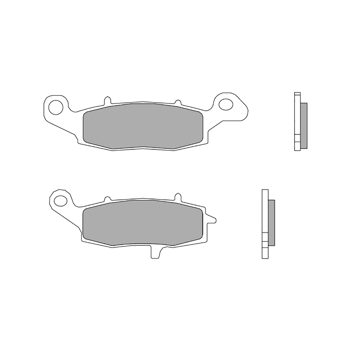 Brembo Sintered Brake Pad Set - Front & Rear For Kawasaki ER-6N / ER-6F 650