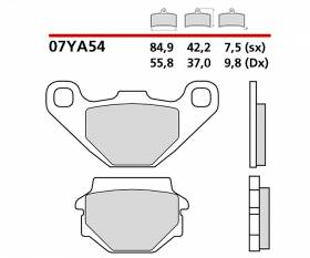 Plaquettes Brembo Frein Arriere 07YA54SD pour Yamaha YFM GRIZZLY 300 2012 > 2013