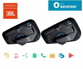 Cardo Freecom 4 + DOUBLE Bluetooth intercom headset for JBL motorcycle speakers