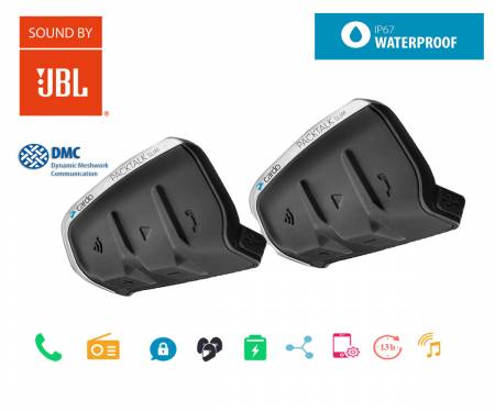 PTS00101 Cardo PACKTALK SLIM JBL Bluetooth DOUBLE 1-15 intercom headset for motorcycles