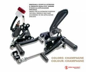 Mv Agusta F4 / Brutale < 2010 DISCACCIATI Racing Rear Adjustable Footrests Champagne Anodized