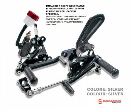 PDR1200S Mv Agusta F4 / Brutale < 2010 DISCACCIATI Racing Rear Adjustable Footrests Silver Anodized