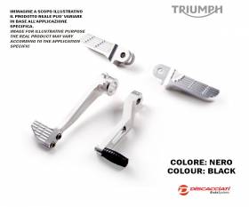 Triumph Scrambler and T100 Footrests Kit Pdr605 DISCACCIATI Black Anodized