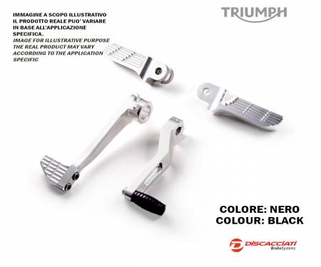 PDR605N Kit Estriberas Triumph DISCACCIATI Scrambler e T100 - Pdr605, Anodizado Negro