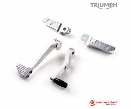 PDR605S Triumph Scrambler and T100 Footrests Kit Pdr605 DISCACCIATI Silver Anodized