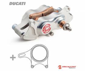 Kit Etrier de frein arrière DISCACCIATI 4 pistons Ø22 + Disque Ø210 + Support Ducati 848/1098 Silver
