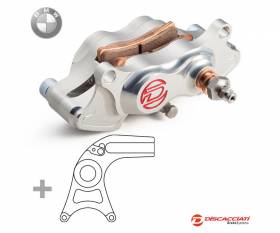 Rear Brake Caliper Kit DISCACCIATI 4 Pistons Ø22 + Support with spacer BMW S1000 RR Anodised Silver