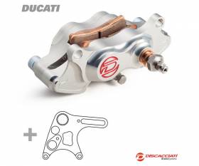 Kit Etrier de frein arrière DISCACCIATI 4 pistons Ø22 + Support Ducati Paul Smart/Sport Classic Anodisé Silver
