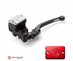 Radial Clutch Master Cylinder DISCACCIATI D.16 with Rectangular Tank BLACK Lever  Red Tank  