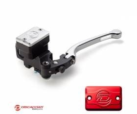 Radial Clutch Master Cylinder DISCACCIATI D.16 with Rectangular Tank SILVER Lever  Red Tank  