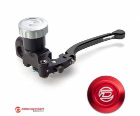 Radial Clutch Master Cylinder DISCACCIATI D.16 with Round Tank BLACK Lever  Red Tank  