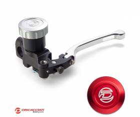 Radial Clutch Master Cylinder DISCACCIATI D.16 with Round Tank SILVER Lever  Red Tank  