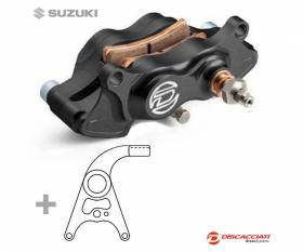 Kit Etrier de frein arrière DISCACCIATI 4 pistons Ø22 + Support Anodisé Noir Suzuki GSXR 1000 2017 >
