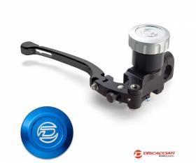 Radial Master Cylinder DISCACCIATI D.14 with Round Tank BLACK Lever  Blue Tank 