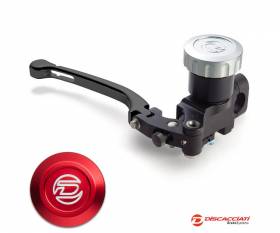 Radial Master Cylinder DISCACCIATI D.14 with Round Tank BLACK Lever  Red Tank 