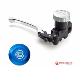 Radial Master Cylinder DISCACCIATI D.14 with Round Tank SILVER Lever  Blue Tank 
