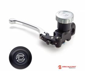 Radial Master Cylinder DISCACCIATI D.14 with Round Tank SILVER Lever  Black Tank 