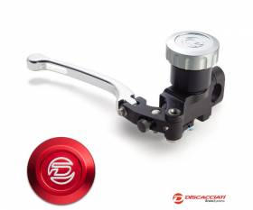 Radial Master Cylinder DISCACCIATI D.14 with Round Tank SILVER Lever  Red Tank 
