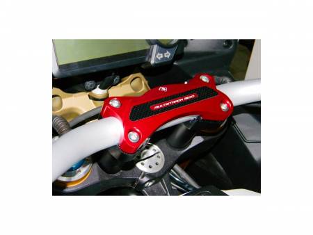 BM01A Handlebar Clamp Red Ducabike DBK For Ducati Multistrada 1200 2010 > 2017