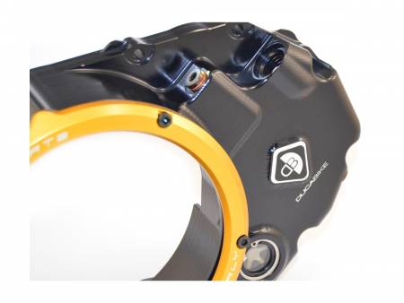 CCDV02DB Clear Clutch Cover Oil Bath Black-gold Ducabike DBK For Ducati Hypermotard 950 2019 > 2024