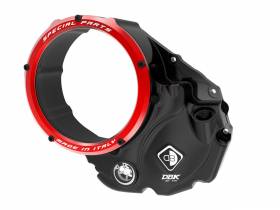 Tapa Embrague Transparente Baáo De Aceite Rojo Negro Ducabike DBK Para Ducati Scrambler Sixty2 2016 > 2021
