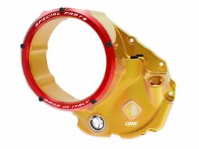 3d-evo Clear Clutch Cover Oil Bath Gold-red Ducabike DBK For Ducati Supersport 950 2021 > 2023