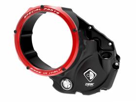 3d-evo Clear Clutch Cover Oil Bath Black Red Ducabike DBK For Ducati Hypermotard 821 2013 > 2015