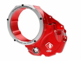 3d-evo Clear Clutch Cover Oil Bath Red-silver Ducabike DBK For Ducati Diavel 1260 2019 > 2022