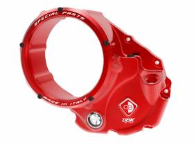 3d-evo Clear Clutch Cover Oil Bath Red-red Ducabike DBK For Ducati Desertx 2022 > 2024