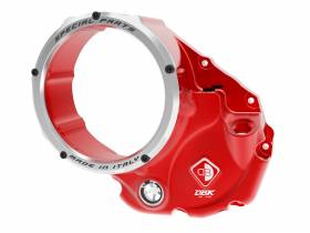 3d-evo Clear Clutch Cover Oil Bath Red-silver Ducabike DBK For Ducati Desertx 2022 > 2024
