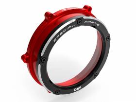 Tapa Embrague Transparente Negro Rojo Ducabike DBK Para Ducati Multistrada V4 2021 > 2024