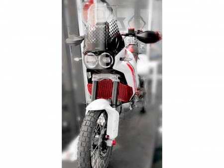GR14A Protection De Radiateur H20 Rouge Ducabike DBK Pour Ducati Desertx 2022 > 2024