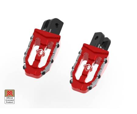 KPDM06A Off-road Pilot Footpegs Kit Red Dbk For Moto Morini X Cape 650 2021 > 2024