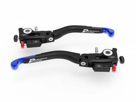 L01C Brake + Clutch Levers Double Adjustment Blue Ducabike DBK For Ducati Streetfighter 848 2011 > 2015