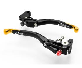 Brake + Clutch Levers Double Adjustment Black Gold Dbk For Yamaha R1 Gytr 2023 > 2024