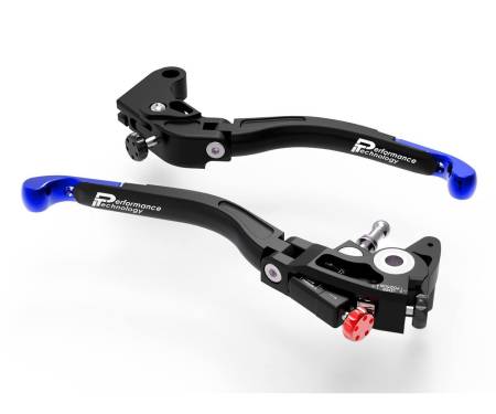 L13C Brake + Clutch Levers Double Adjustment Black Blue Dbk For Yamaha R1m 2015 > 2024