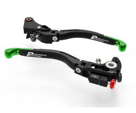Brake + Clutch Levers Double Adjustment Black Green Dbk For Bmw M1000rr 2020 > 2024