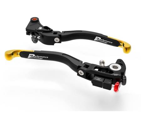 L19B Brake + Clutch Levers Double Adjustment Black Gold Dbk For Bmw S1000r 2014 > 2020