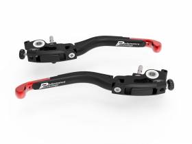 Adjustable Brake + Clutch Levers Black Red Ducabike DBK For Ducati Multistrada V4 2021 > 2024