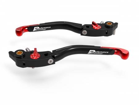 LEA01A Brake/clutch Adjustable Levers Eco Gp 2 Black Red Ducabike DBK For Ducati Monster 1100 2009 > 2010