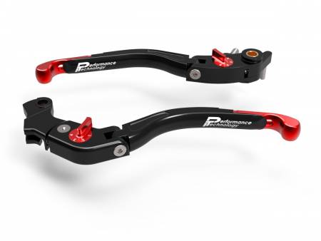 LEA05A Brake/clutch Adjustable Levers Eco Gp 2 Black Red Ducabike DBK For Ducati Hypermotard 821 2013 > 2015