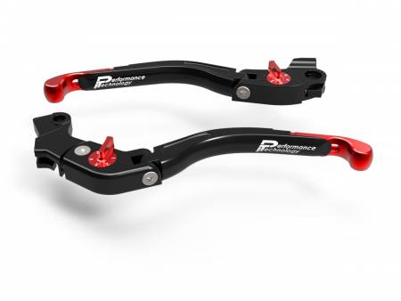 LEA10A Brake/clutch Adjustable Levers Eco Gp 2 Black Red Ducabike DBK For Ducati Monster 821 2018 > 2020