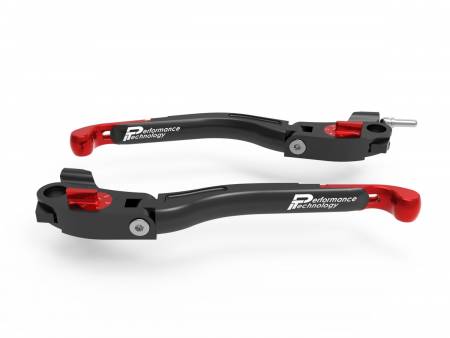 LEA21A Brake/clutch Adjustable Levers Eco Gp 2 Black Red Ducabike DBK For Ducati Desertx 2022 > 2024