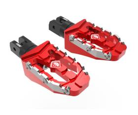Adjustable Off-road Pilot Pedals Kit (Ø6mm Pin) Red Dbk For Ducati Monster 696 2008 > 2014