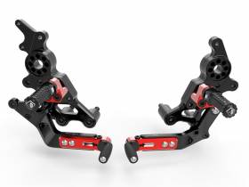 Adjustable Rearset Rider Black Red Ducabike DBK For Ducati Hypermotard 950 2019 > 2024