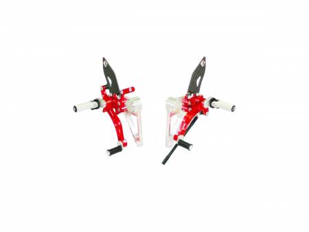 PRM01EA Adjustable Rearset Silver-red Ducabike DBK For Ducati Monster S4r 2003 > 2008