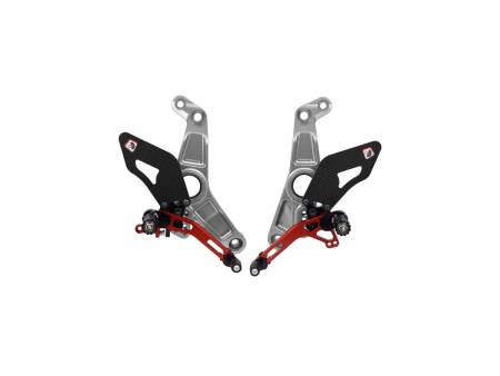 PRM12R01EA Adjustable Rearset Silver-red Ducabike DBK For Ducati Monster 1200 R 2016 > 2019