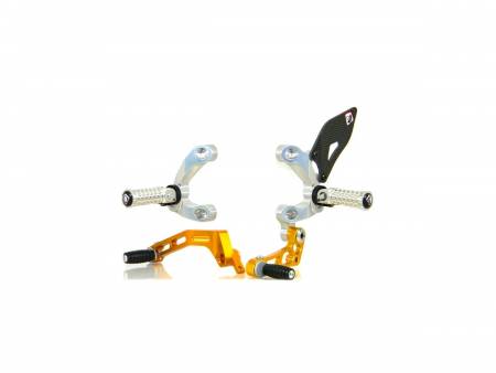 PRSF02EB Pilot Rearset Adjustable Silver-gold Ducabike DBK For Ducati Streetfighter 848 2011 > 2015