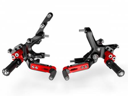 PRSFV201DA Adjustable Rearset Black Red Ducabike DBK For Ducati Streetfighter Sf V2 2022 > 2023