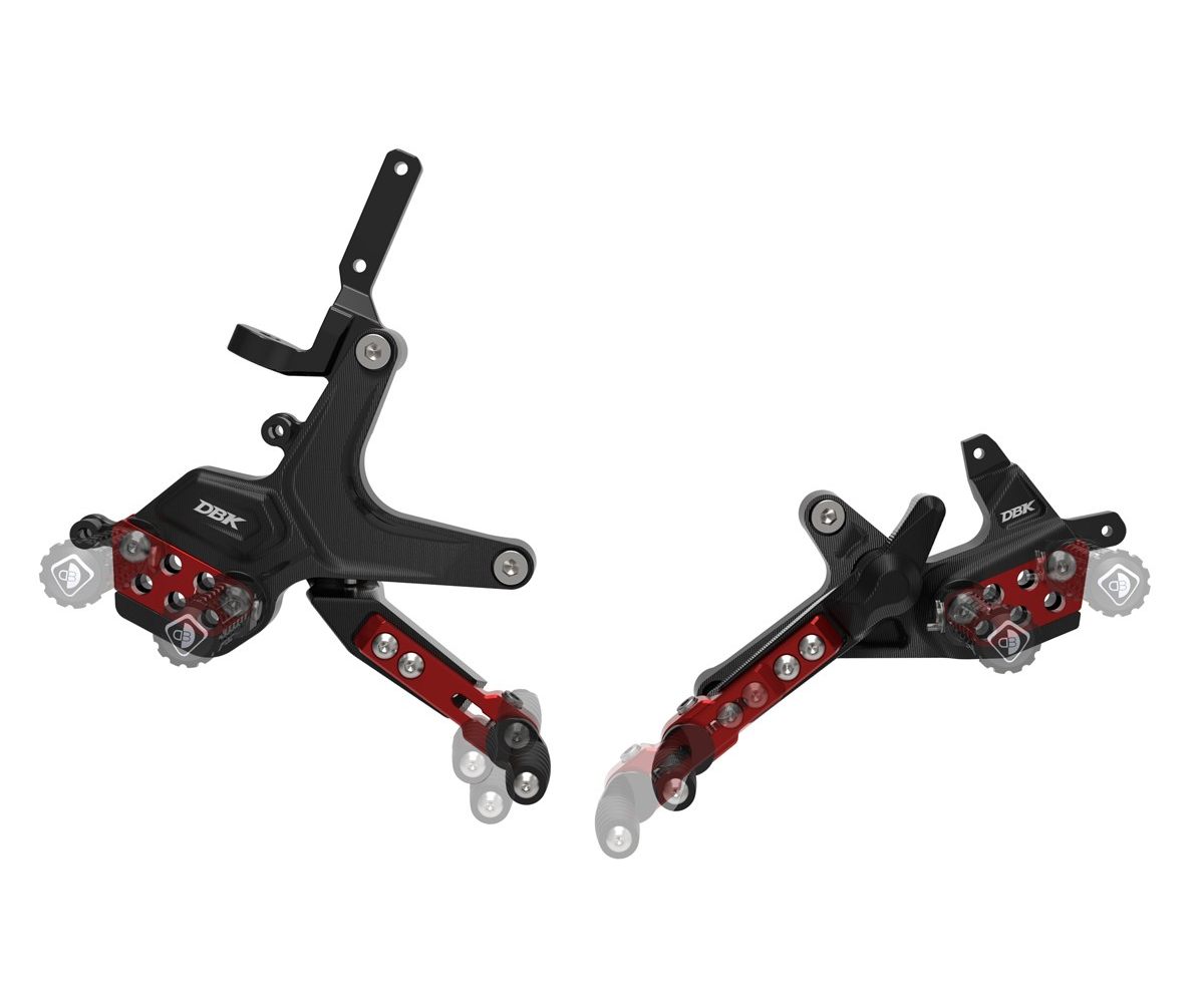 Red Rearsets Motorcycle Adjustable Rearsets Black/RED Ducabike Dbk for Ducati Streetfighter V2 ...